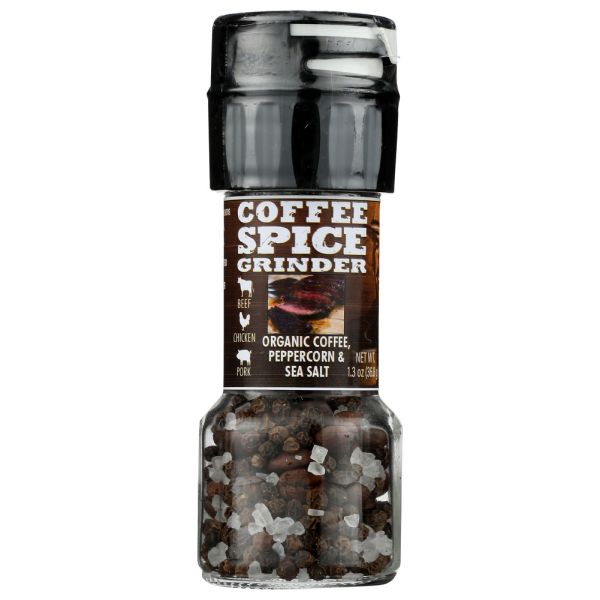 DON PABLO: Peppercorn Organic Coffee Sea Salt Grinder, 1.3 oz