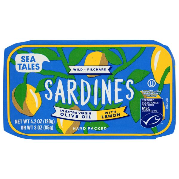 SEA TALES: Sardines Oo Lemon, 4.2 oz