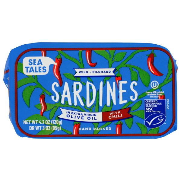 SEA TALES: Sardines Oo Chili, 4.2 oz