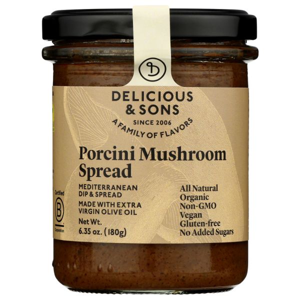 DELICIOUS & SONS: Porcini Mushroom Spread, 6.35 oz