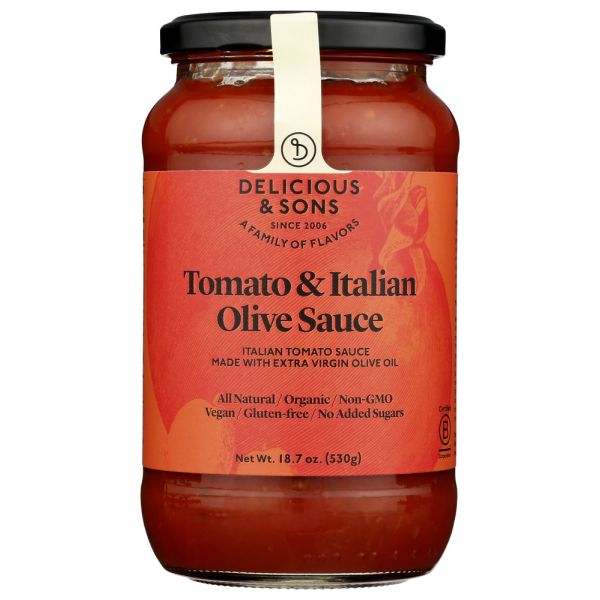 DELICIOUS AND SONS: Tomato And Italian Olive Sauce, 18.7 oz