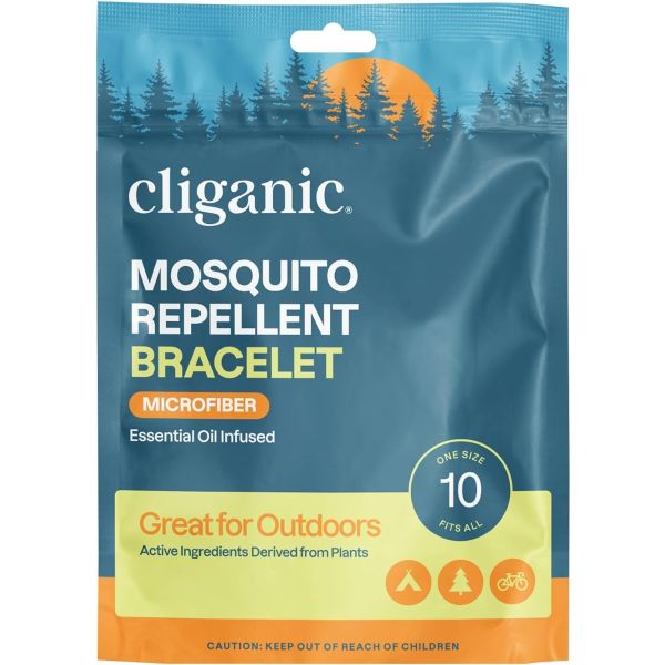 CLIGANIC: Mosquito Repellent Microfiber Bracelets, 10 pk