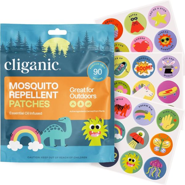 CLIGANIC: Mosquito Repellent Stickers Patches For Kids, 90 ea
