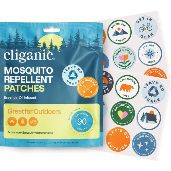 CLIGANIC: Mosquito Repellent Patch Stickers, 90 ea