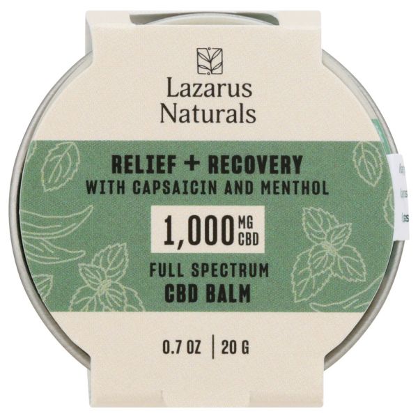 LAZARUS NATURALS: Cbd Relief Recovery Balm 1000Mg, 0.7 oz