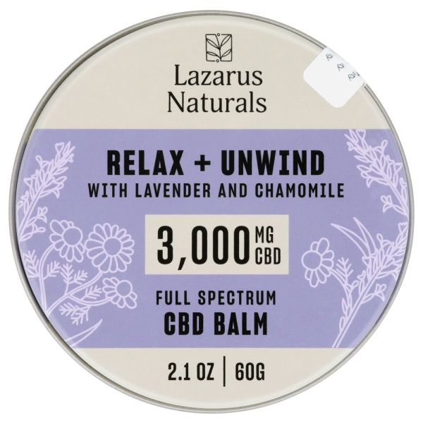 LAZARUS NATURALS: Cbd Relax Unwind Balm 3000Mg, 2 oz