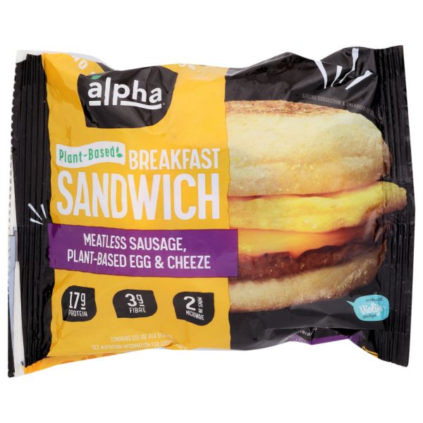 ALPHA FOODS: Meatless Sausage Breakfast Sandwich, 5.5 oz