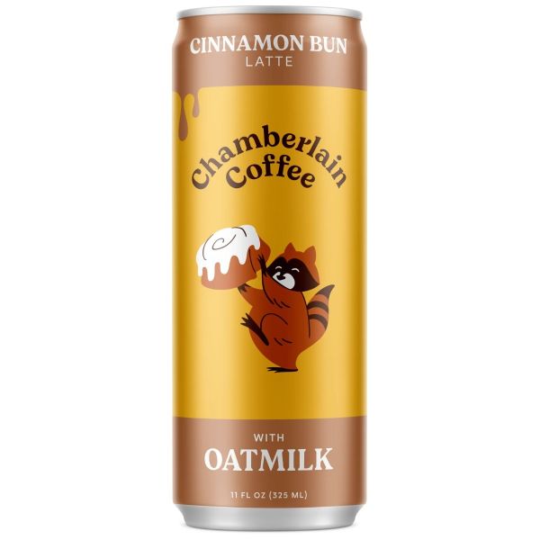 CHAMBERLAIN COFFEE: Cinnamon Bun Coffee Latte with Oatmilk, 11 fo