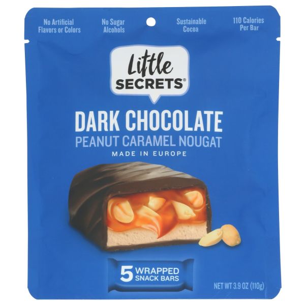 LITTLE SECRETS LLC: Dark Chocolate Peanut Caramel Nougat, 3.9 oz