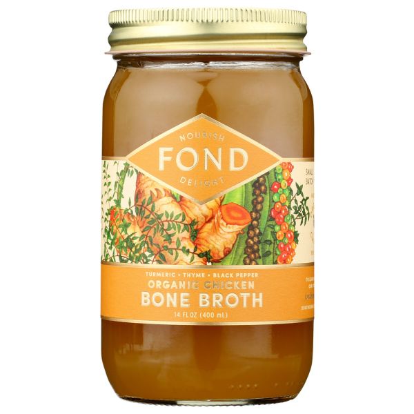 FOND BONE BROTH: Broth Bone Turmeric N Black Pepper Chicken Organic, 14 FO