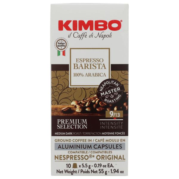 KIMBO: Espresso Barista Coffee Aluminum Capsules 10pc, 1.94 oz