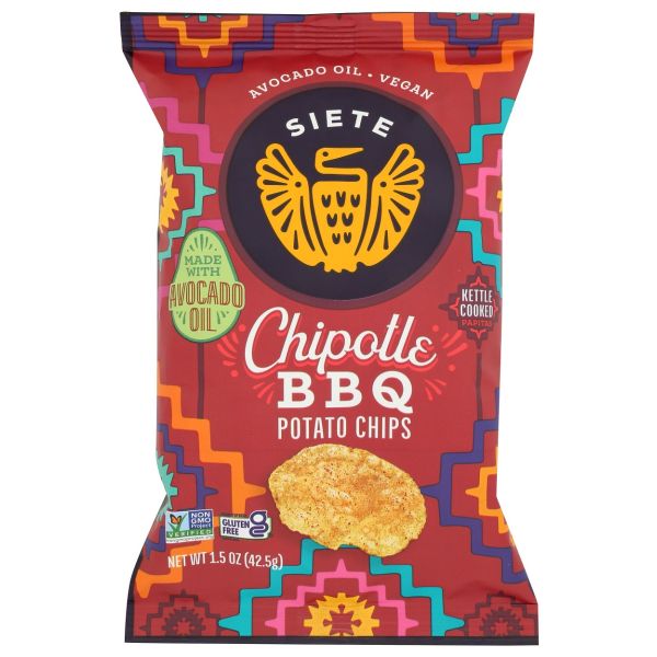 SIETE: Chipotle BBQ Potato Chips, 1.5 oz