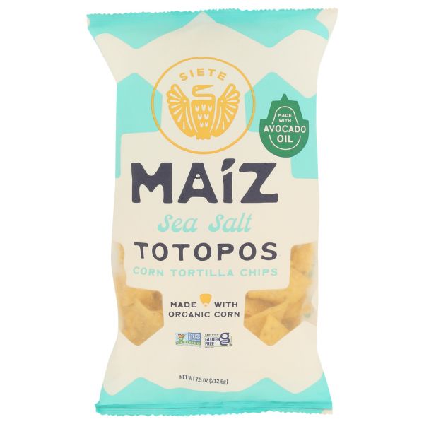 SIETE: Maiz Totopos Sea Salt Tortilla Chips, 7.5 oz