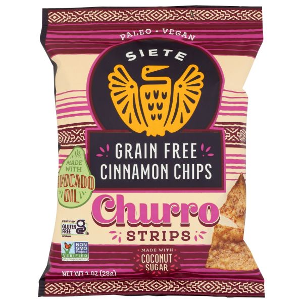 SIETE: Grain Free Cinnamon Chips Churro Strips, 1 oz