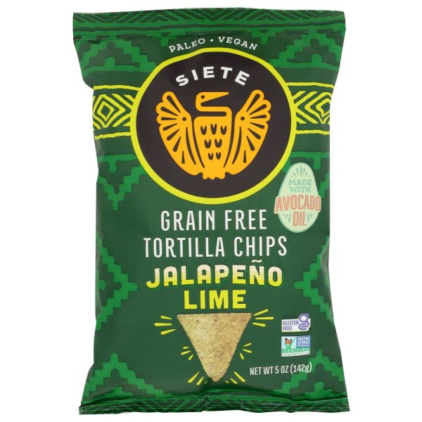 SIETE: Jalapeño Lime Tortilla Chips, 5 oz
