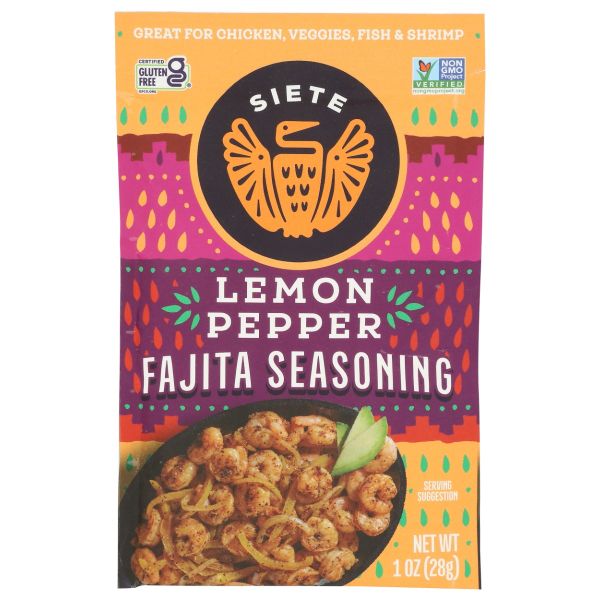 SIETE: Lemon Pepper Fajita Seasoning, 1 oz