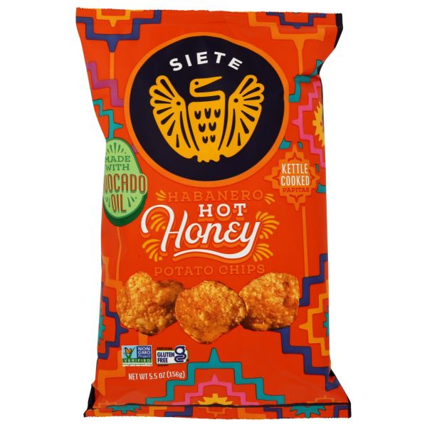 SIETE: Habanero Hot Honey Potato Chips, 5.5 oz