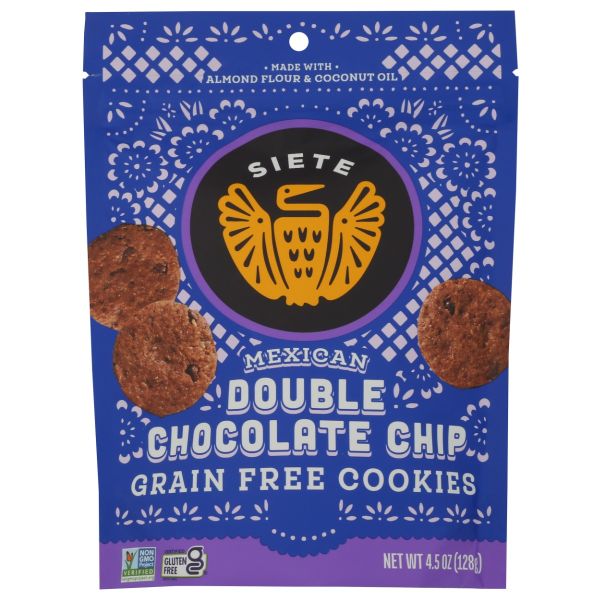 SIETE: Grain Free Mexican Double Chocolate Chip Cookies, 4.5 oz