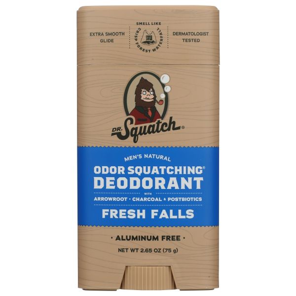 DR SQUATCH: Odor Squatching Deodorant Stick Fresh Falls, 2.65 oz