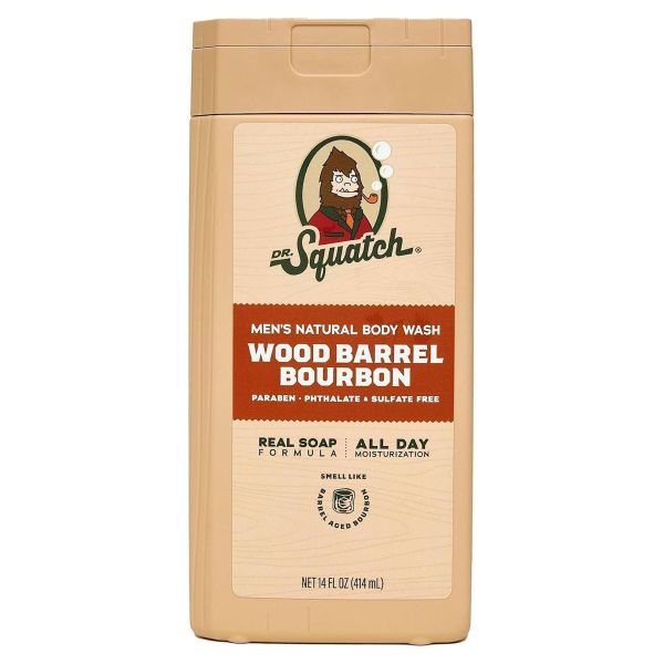 DR SQUATCH: Wood Barrel Bourbon Body Wash, 14 oz