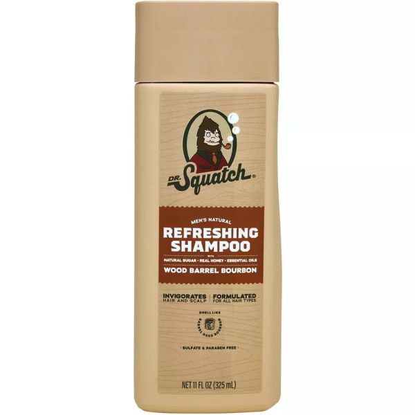DR SQUATCH: Wood Barrel Bourbon Shampoo, 11 fo