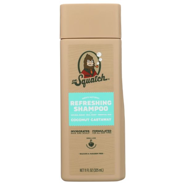 DR SQUATCH: Coconut Castaway Refreshing Shampoo, 11 fo