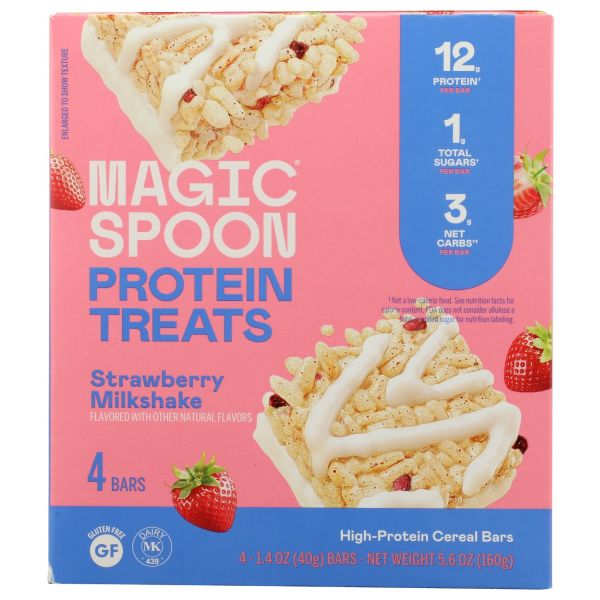 MAGIC SPOON: Strawberry Milkshake Protein Treats 4ct, 5.6 oz