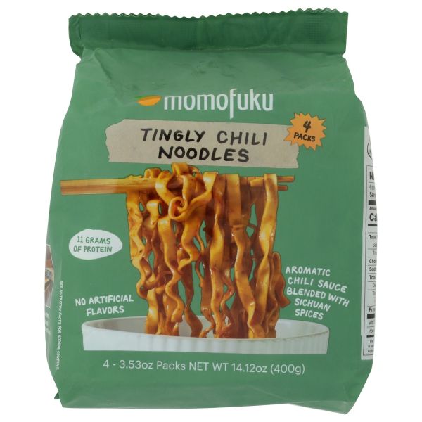MOMOFUKU: Tingly Chili Ramen Noodles 4Pack, 14.12 oz