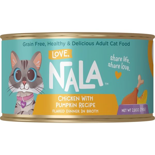 LOVE, NALA: Chicken Flaked With Pumpkin Recipe Dinner In Broth Adult Cat Food, 2.8 oz