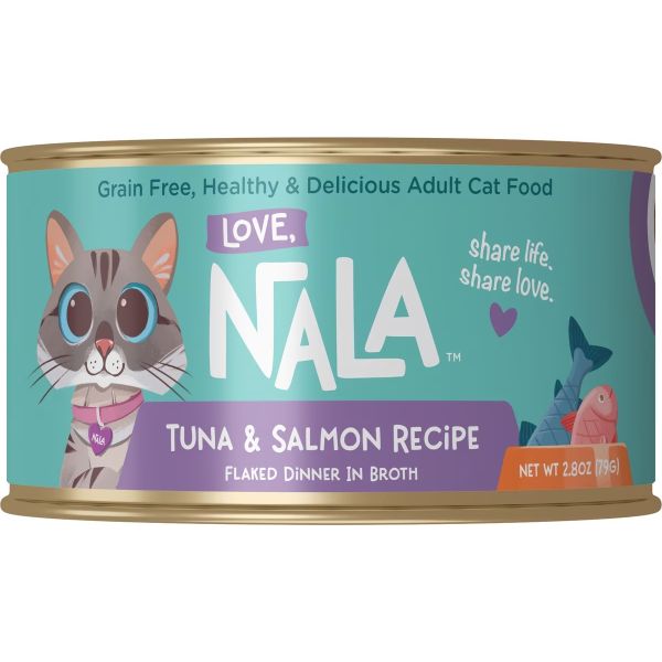 LOVE, NALA: Tuna and Salmon Recipe Dinner In Broth Adult Cat Food, 2.8 oz