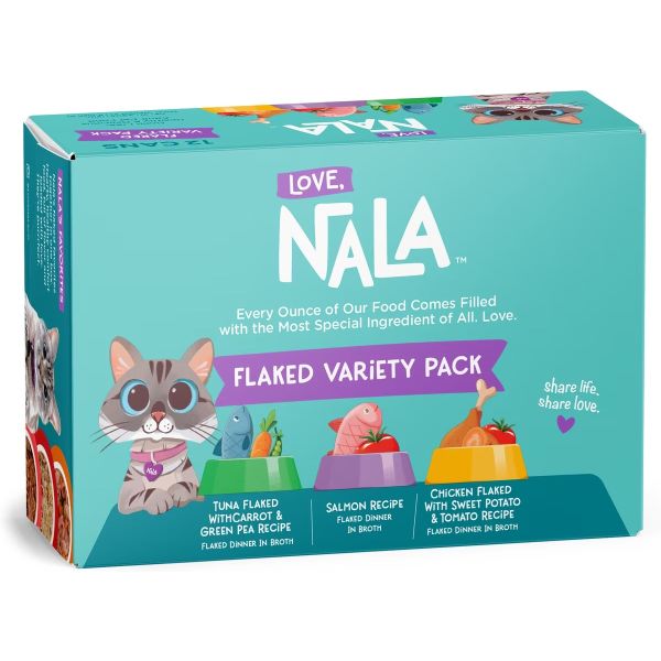 LOVE, NALA: Flaked Variety Pack Adult Cat Food 12 can, 2.1 lb