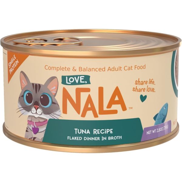 LOVE, NALA: Single Protein Tuna Flaked Recipe Dinner In Broth Adult Cat Food, 2.8 oz