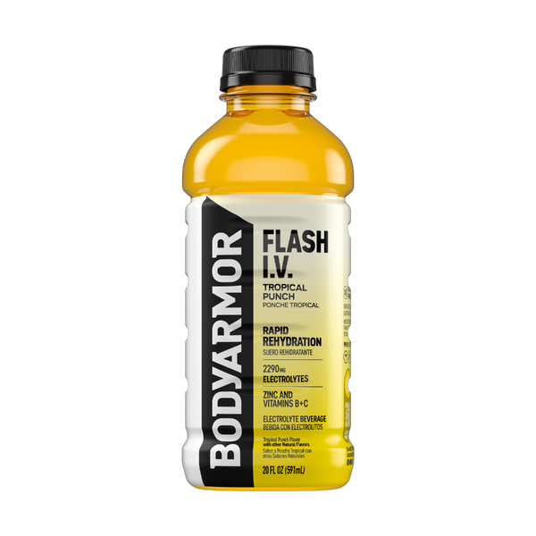 BODY ARMOR: Flash I.V. Tropical Punch Electrolyte Beverage, 20 fo