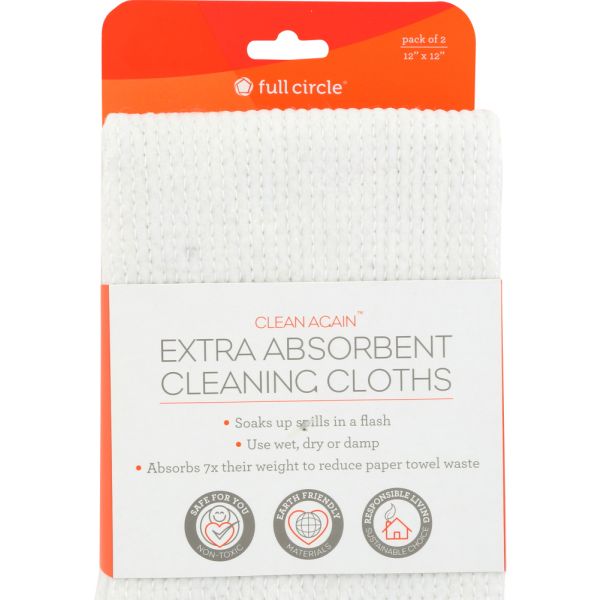 FULL CIRCLE HOME: Clean Again Extra Absorbent Cleaning Cloths, 1 ea