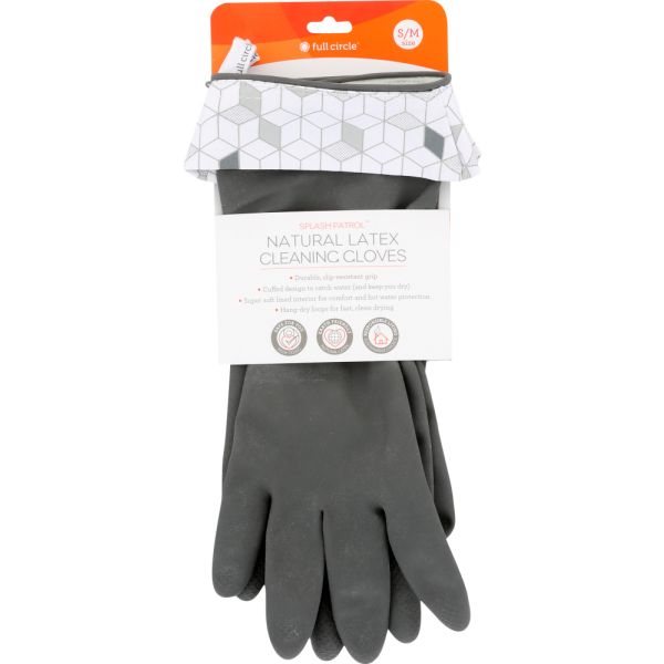 FULL CIRCLE HOME: Splash Patrol Natural Latex Cleaning Gloves, 1 ea