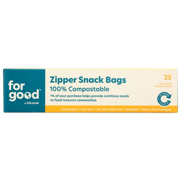 FOR GOOD: Zipper Snack Bag, 25 ct