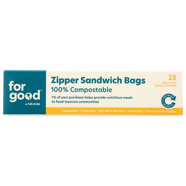 FOR GOOD: Zipper Sandwich Bag, 25 ct