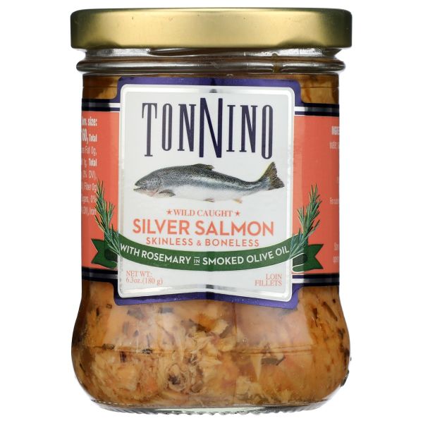 TONNINO: Silver Salmon Fillets with Rosemary in Olive Oil, 6.03 oz
