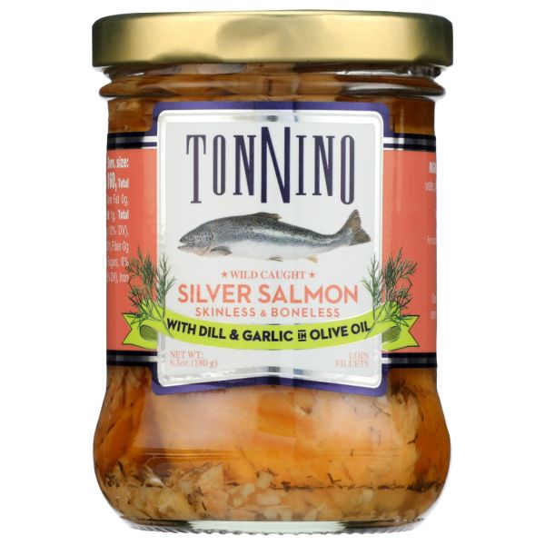 TONNINO: Silver Salmon Fillets with Dill in Olive Oil, 6.03 oz