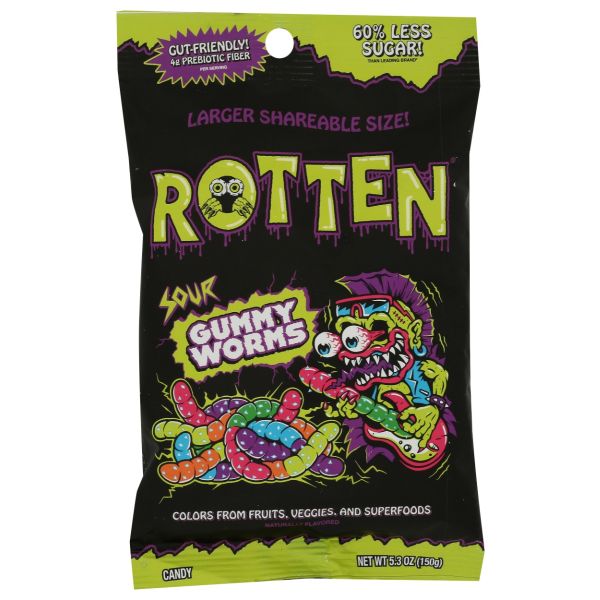 ROTTEN: Sour Gummy Worms, 5.3 oz