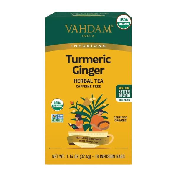 VAHDAM TEAS: Organic Turmeric Ginger Herbal Tea, 1.14 oz