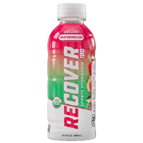 RECOVER 180: Organic Watermelon Sports Hydration Drink, 16.9 fo