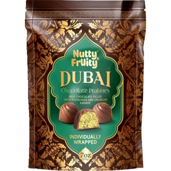 NUTTY AND FRUITY: Dubai Chocolate Pralines Balls, 7 oz