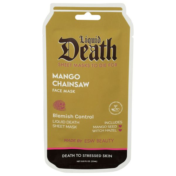 ESW BEAUTY: Mango Chainsaw Blemish Control Liquid Death Face Mask, 0.85 fo