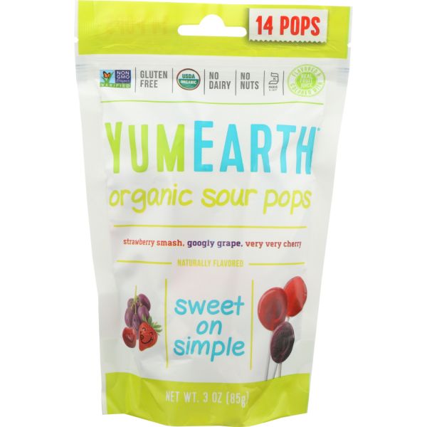 YUMMYEARTH: Lollipop Super Sour Stand, 3 oz