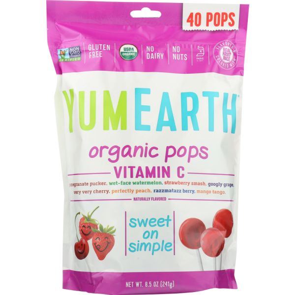 YUMEARTH: Organics, Organic Vitamin C Pops 40+ Pops, 8.5 oz