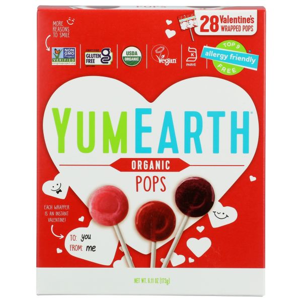 YUMEARTH: Candy Pops Valentine, 6.11 oz