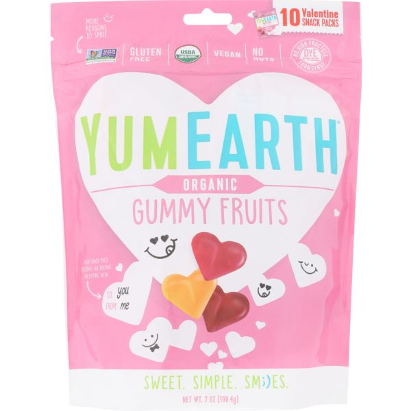 YUMEARTH: Organic Gummy Fruits Valentines, 7 oz