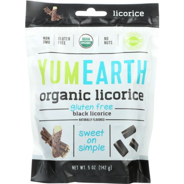 YUMMYEARTH: Licorice Black Gluten Free Organic, 5 oz