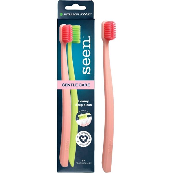 SEEN: Gentle Care Ultra Soft Toothbrush, 2 pc